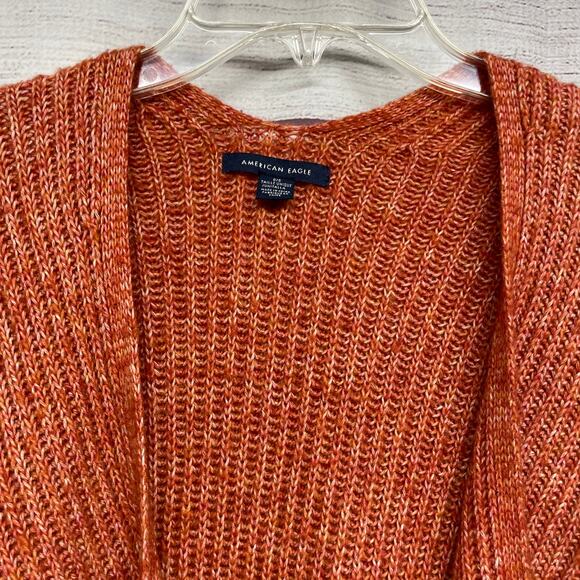 American Eagle Knit Poncho Komono Wrap Shawl Cardigan Sweater Fringe Size OS - Picture 3 of 12